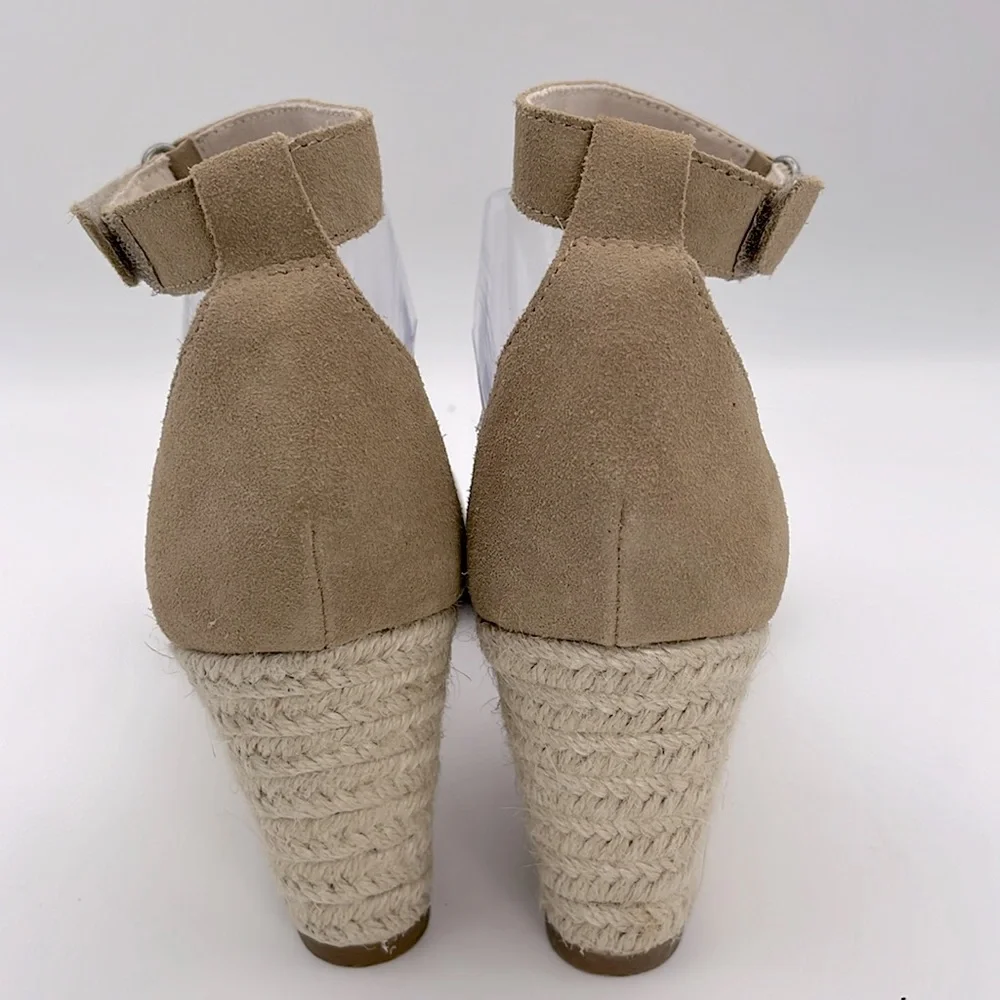Splendid women’s Miner wedges suede leather sandals ankle strap Espadrille SZ 10